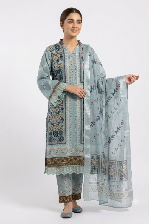 Aylin Mist Garden Lawn 3 Piece Suit